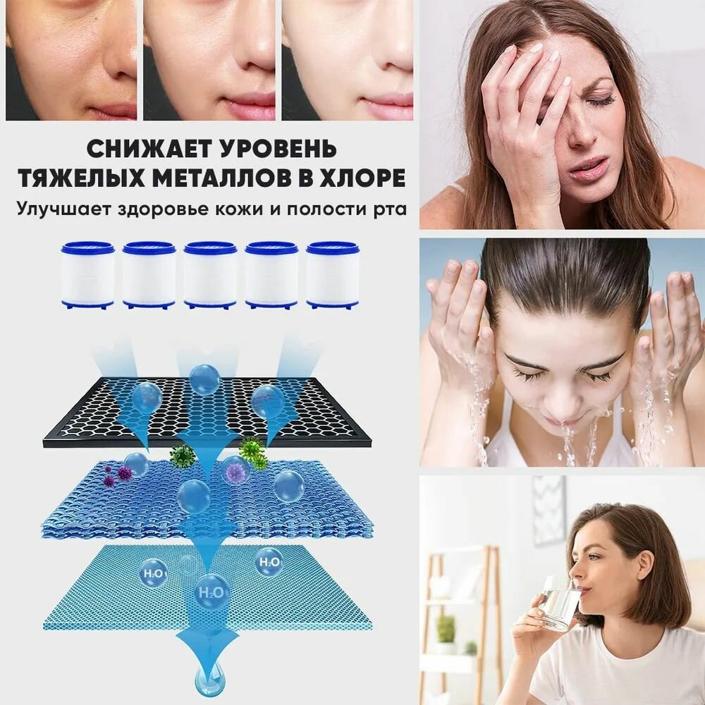 Изображение Универсальный набор насадок для кухонного крана: аэратор и 5 насадок для водоочистки, экономии воды и удобства