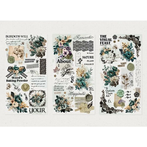 Набор наклеек Винтаж зеленый для Скрапбукинга и творчества/ Voropaeva11