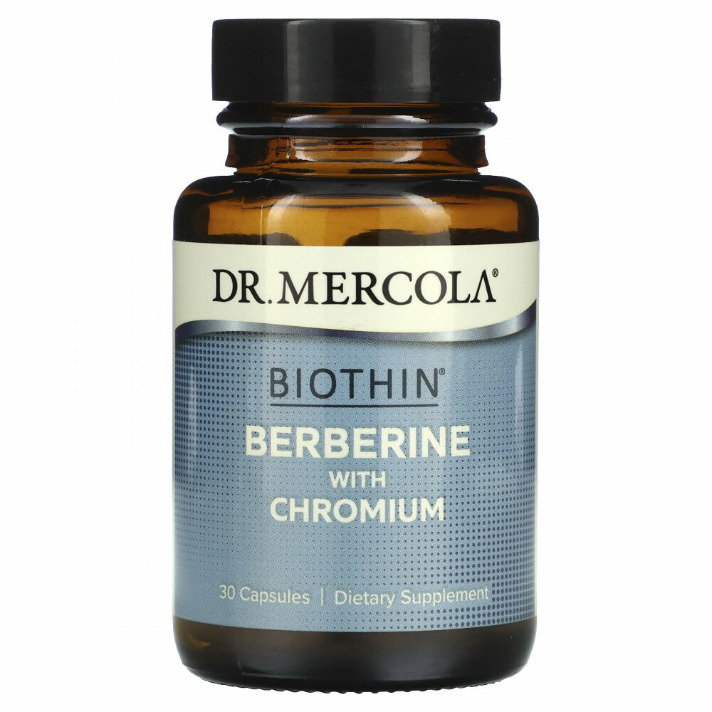 Dr. Mercola, Biothin®, берберин с хромом, 30 капсул