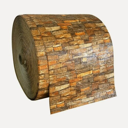 Изображение товара Панели самоклеющиеся для стен плитка "Ретро кирпичный желтый" 70 смx5 м, мягкие, 3д, 3d, интерьерные, пвх, декоративные