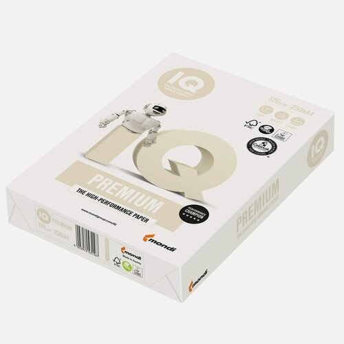 Изображение товара Бумага белая IQ Premium (А4, 120 г/кв. м, 172% CIE) 250 листов (298715)