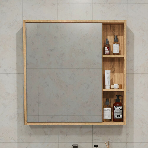 Изображение товара Зеркальный шкаф подвесной SanStar Diva 70 для ванной комнаты Дуб вотан