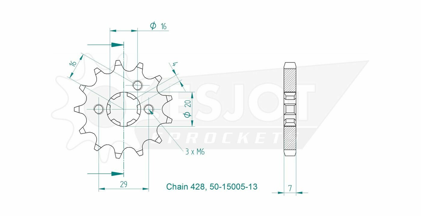 Передняя звезда Esjot 50-15005-13 (аналог JTF426.13)