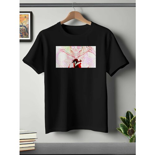 фото Футболка oneq унисекс 64-66 (5xl) размер с принтом narutomaki, черная, размер 5xl, черный
