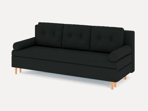 Изображение товара Диван-кровать Белфаст еврокнижка, велюр Зара Блэк 37, без подлокотников