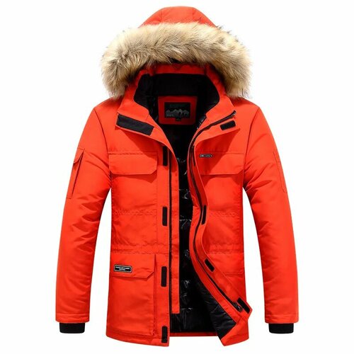 LASTOCEAN Мужские флисовые зимние парки -30, XXL, Оранжевый