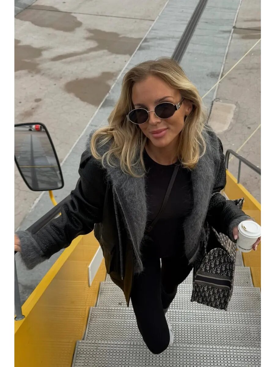 Солнцезащитные очки , черный, серый — фото 1