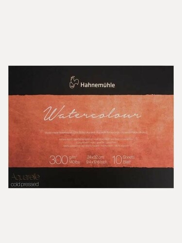 Изображение товара Альбом для рисования Hahnemuhle "Watercolour" акварель, 300 г/м2, 24х32 см, среднее зерно, 10 листов 10625130