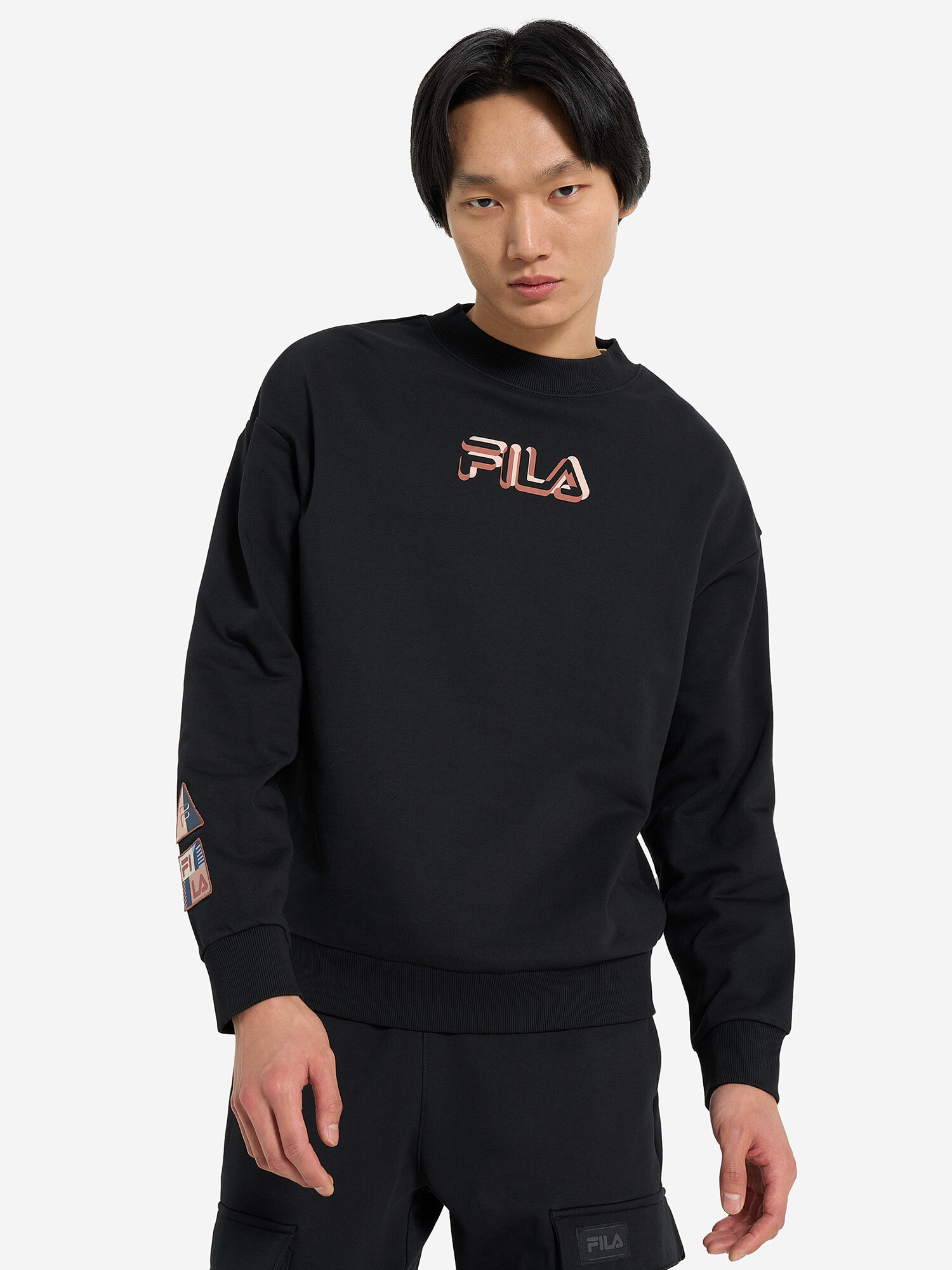 Свитшот Fila, размер 48-50, , черный