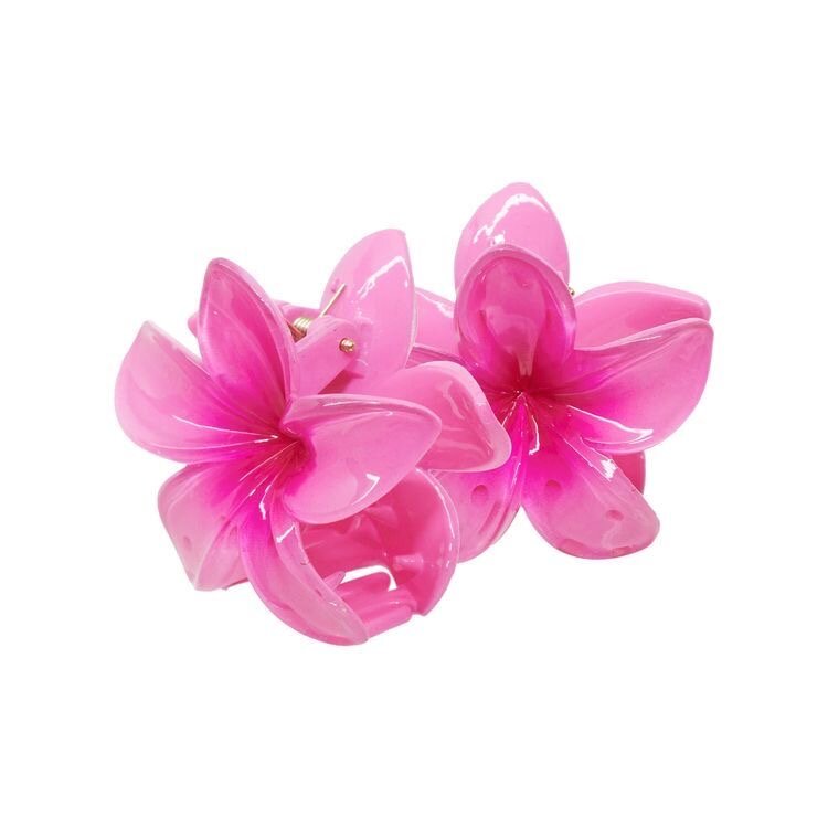 Заколка для волос гавайский цветок. Крабик для волос в форме цветка. Розовый