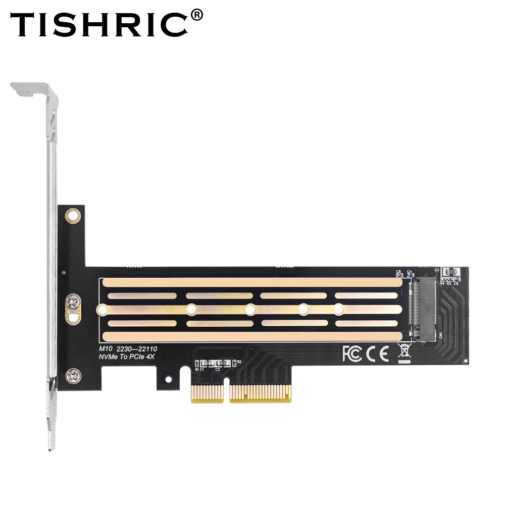 Адаптер TISHRIC M.2 PCIE M2 NVME SSD в PCIE 4X, конвертер M-Key PCI Express x4/8/16, карта расширения компьютера, дополнительные карты, M2 NVME To PCIE 4X