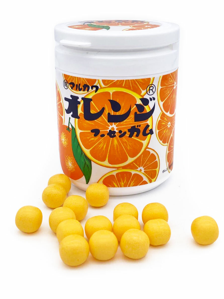 MARUKAWA Жевательная резинка Апельсин (банка) Orange Bottle Gum, 130 г