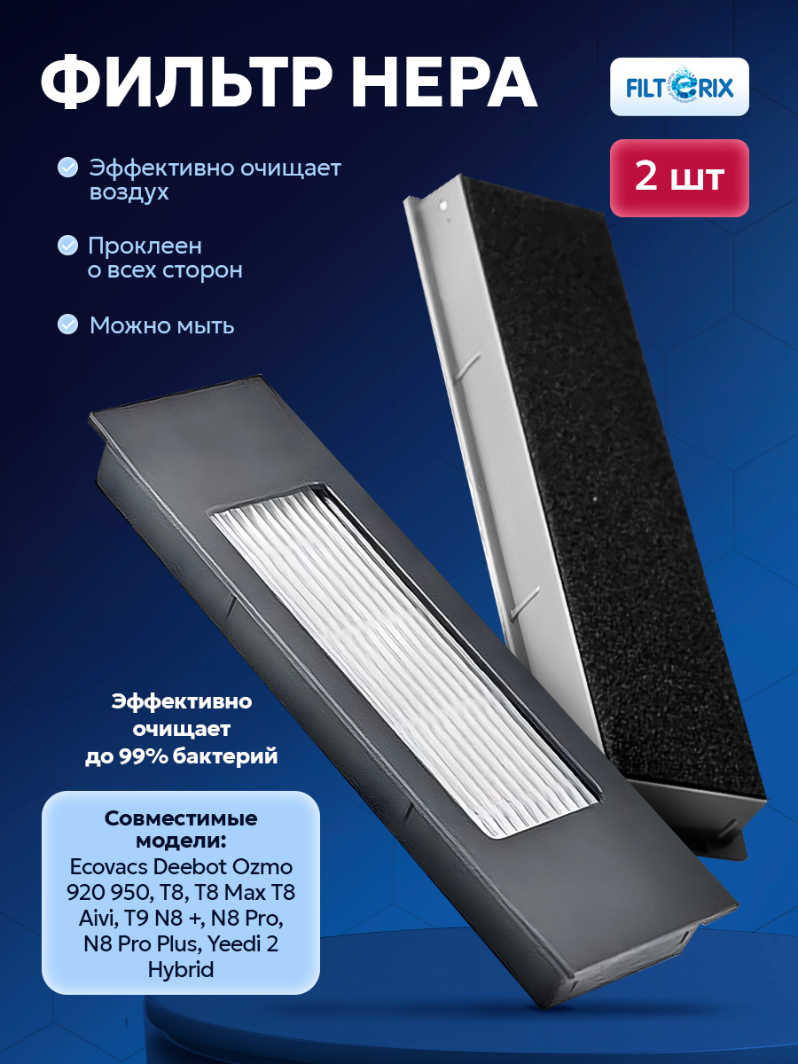 Фильтры для робота пылесоса Ecovacs Deebot Ozmo 920, 950, T8, T8 Max, T8 Aivi, N8 +, N8 Pro, N8 Pro Plus