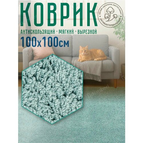 фото Ковер комнатный напольный с ворсом для зала 100х100 vdomberi