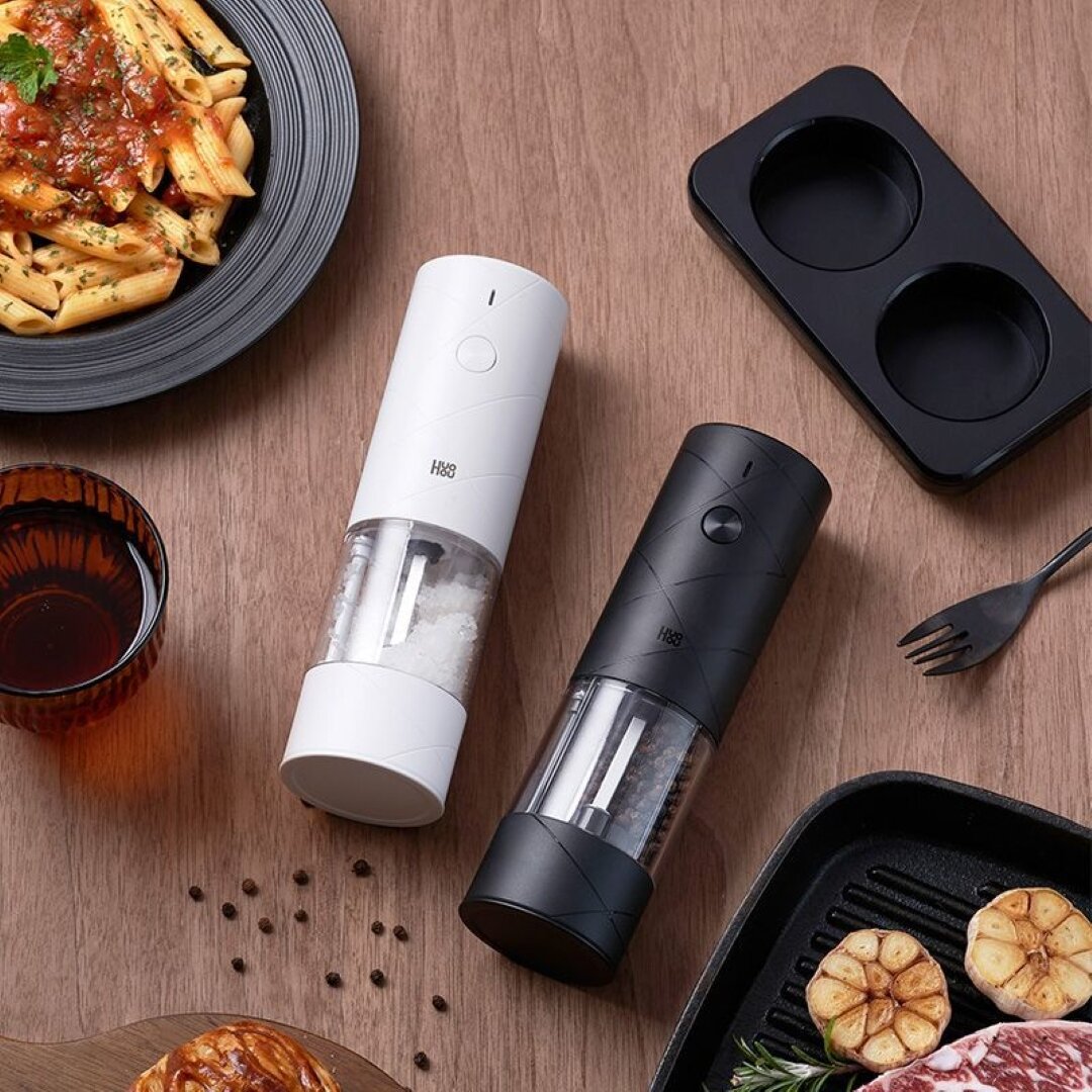 Изображение Комплект электрических мельниц для специй с базой Xiaomi Huo Hou Electric Pepper Grinder (HU0293)