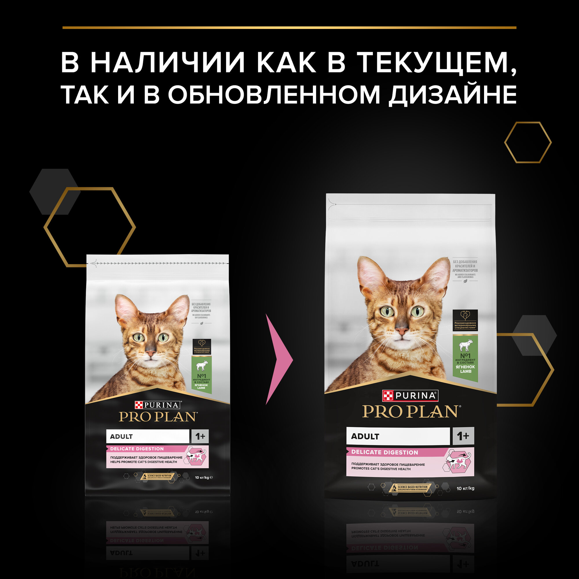 Сухой корм PRO PLAN® DELICATE DIGESTION для кошек для чувствительного пищеварения с ягненком, 10 кг — фото 1