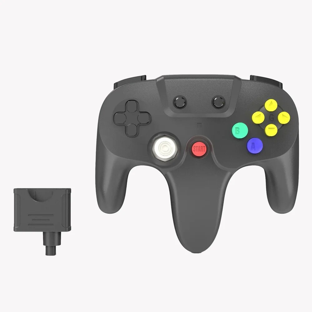 Беспроводной геймпад 2,4G для N64 контроллера, геймпад для консоли Nintendo 64, игровой пульт дистанционного управления, джойстик, аксессуары для игр, Black