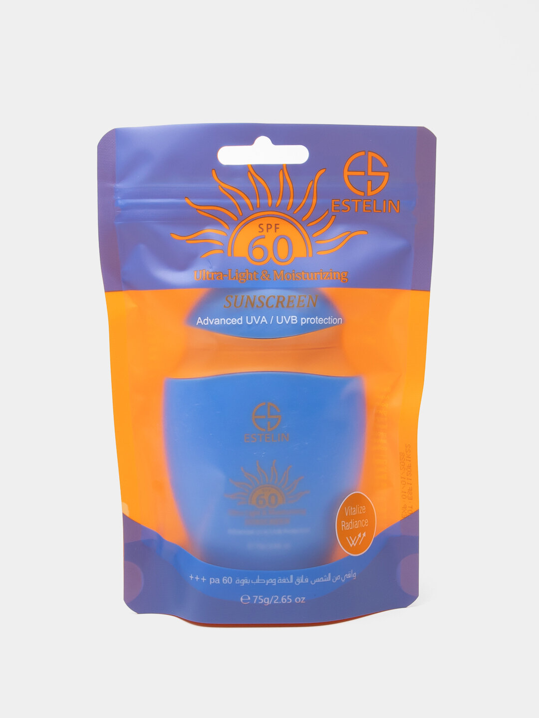 Крем солнцезащитный Estelin, SPF 60, 90 PA+++, 75 г, Солнцезащитный крем Ultra-Light — фото 1