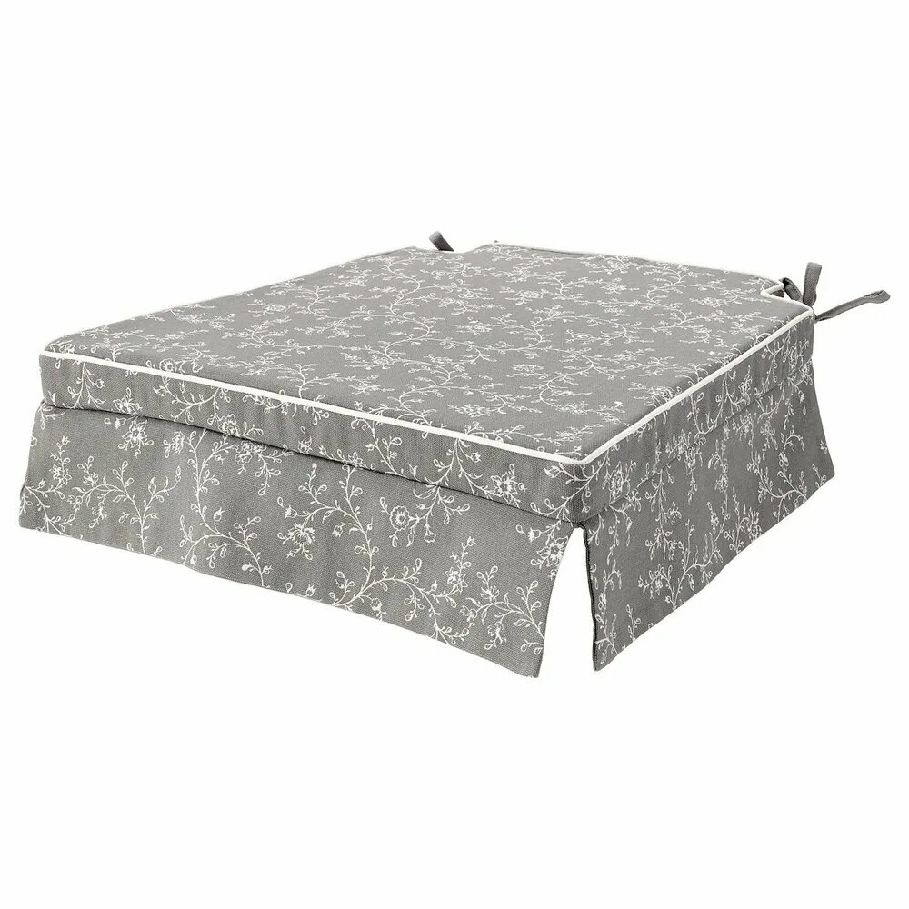 Подушка на стул ELSEBET IKEA, хлопок, съёмный чехол, квадратная, серый, 42×43 см