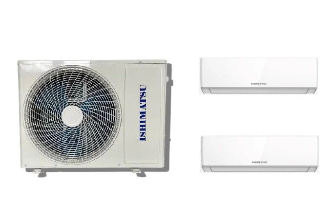 Мульти сплит-система на 2 комнаты ISHIMATSU AMSN-14/2+ISHIMATSU AMS-07 х2 (21 м2 + 21м2) — фото 1