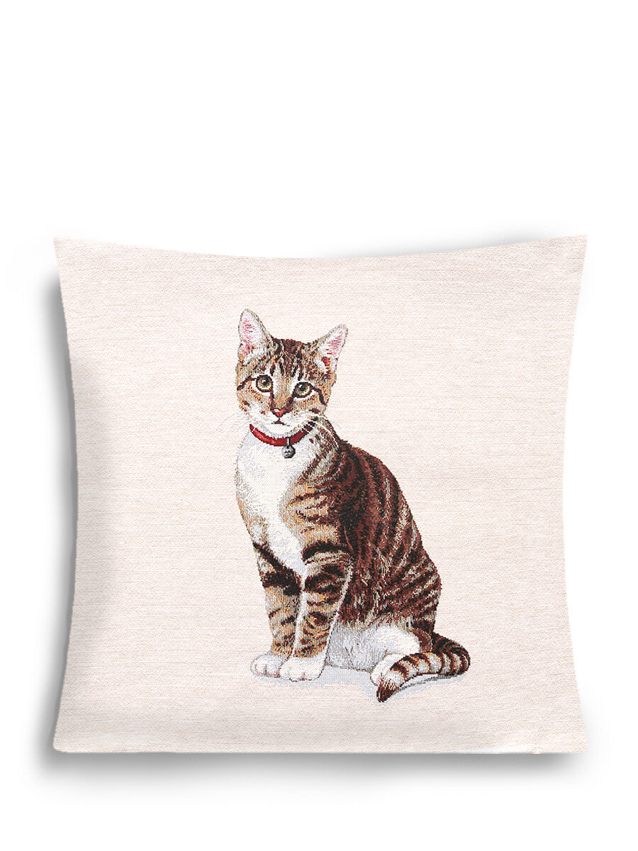 Наволочка декоративная Le Gobelin Породы кошек Британ сидит 45х45 см