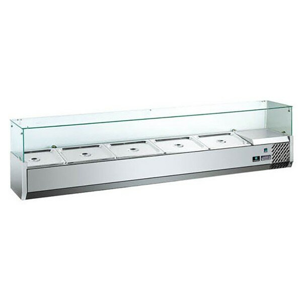 Витрина холодильная "Hurakan HKN-VRX1400/330", компактная, от +2°C до +8°C