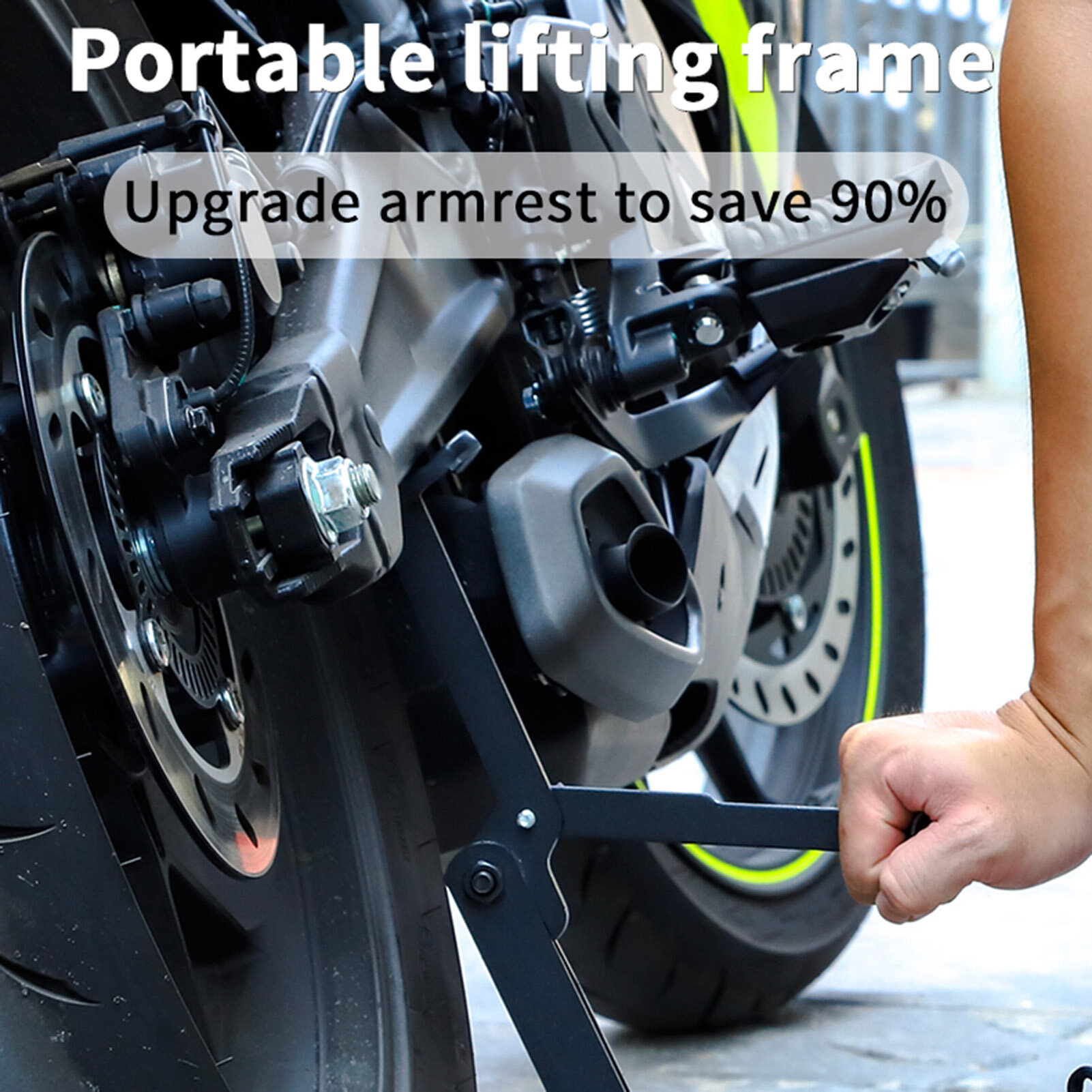 BSDDP Портативная подъемная рама с модернизированным подлокотником для экономии энергии Складная подъемная стойка Устойчивая рама крана для мотоцикла