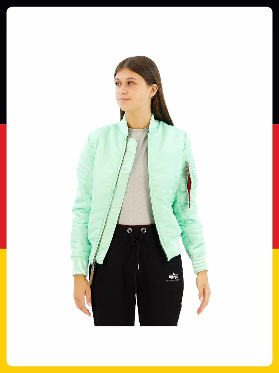 Бомбер ALPHA INDUSTRIES Базовая коллекция, размер _XS, зеленый