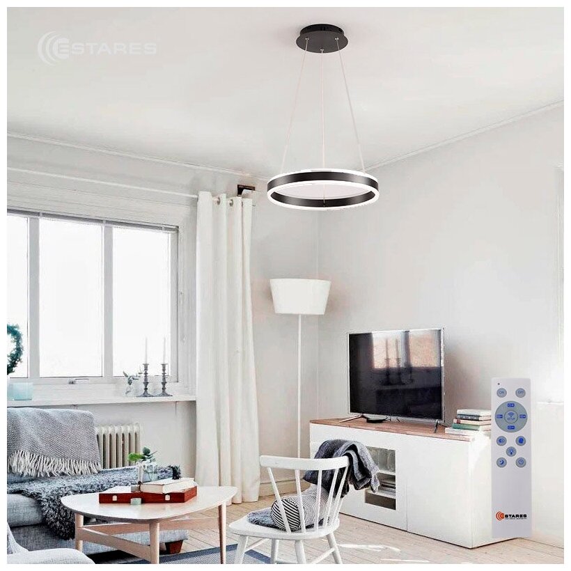 Управляемая светодиодная люстра STELLA 64W R-APP-400x1200-BLACK/WHITE-220-IP20 — фото 1