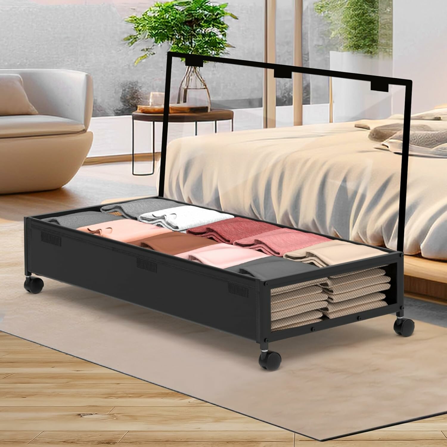 Контейнеры для хранения под кроватью с колесами，78X42X18.5CM