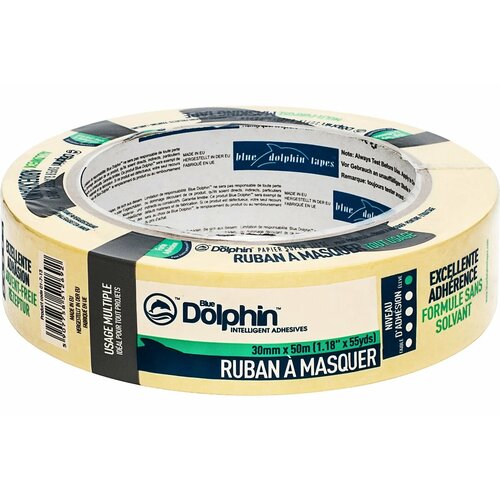 фото Blue dolphin masking tape желтая малярная лента 30 мм x 50 м st627 01-7-13 для отделки