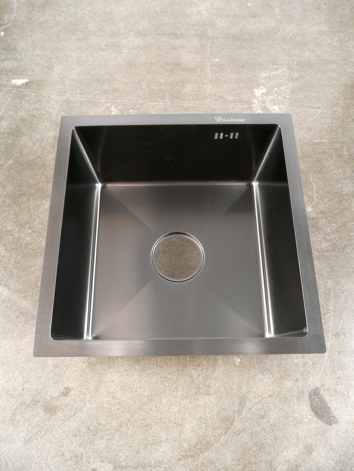 Кухонная мойка Diadonna, нержавеющая сталь, квадратная, матовая, черная — фото 1