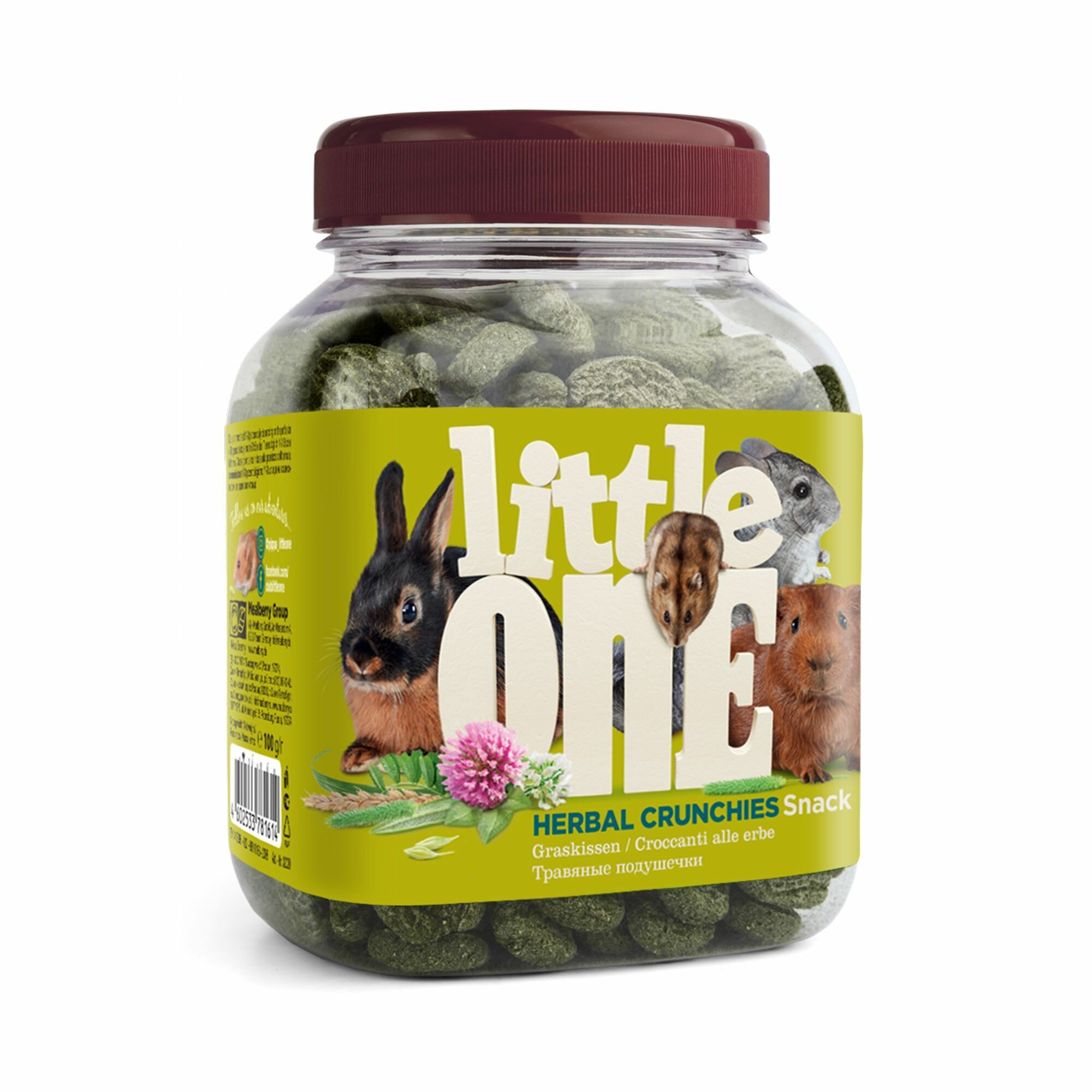 Little One Травяные подушечки лакомство для всех видов грызунов 100г