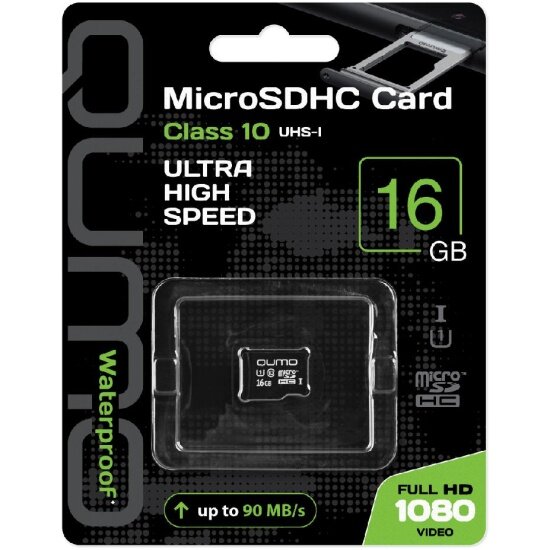 Карта памяти QUMO MicroSDHC 16Gb Сlass 10 UHS-I + ADP (QM16GMICSDHC10U1)