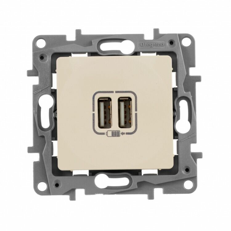 Розетка USB 2-я слон. кость Etika