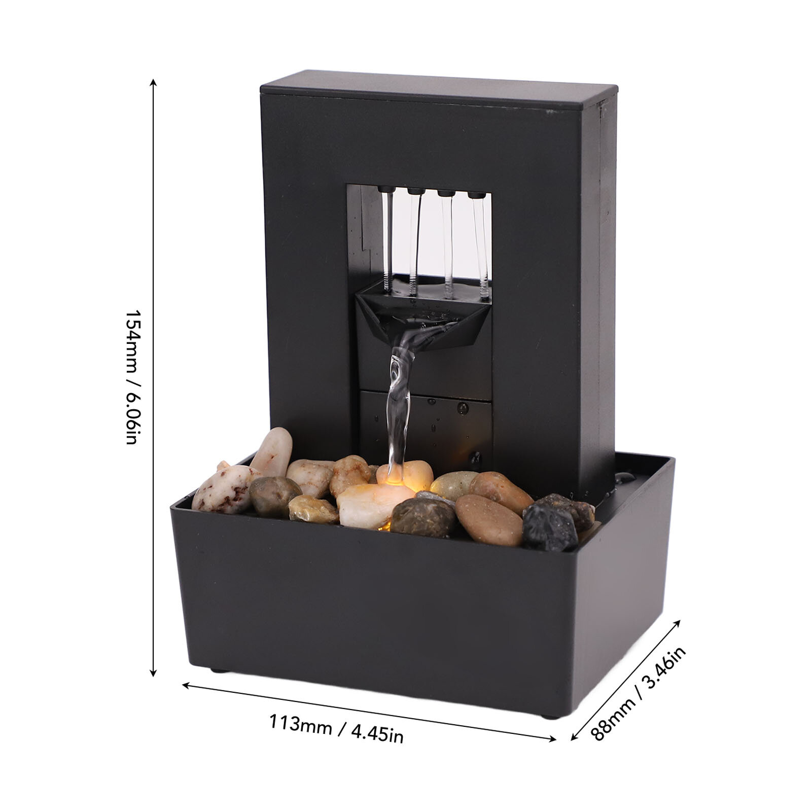 Декоративный крытый фонтан пластиковый небольшой светодиодный фонтан с журчащей водой для дома и офиса