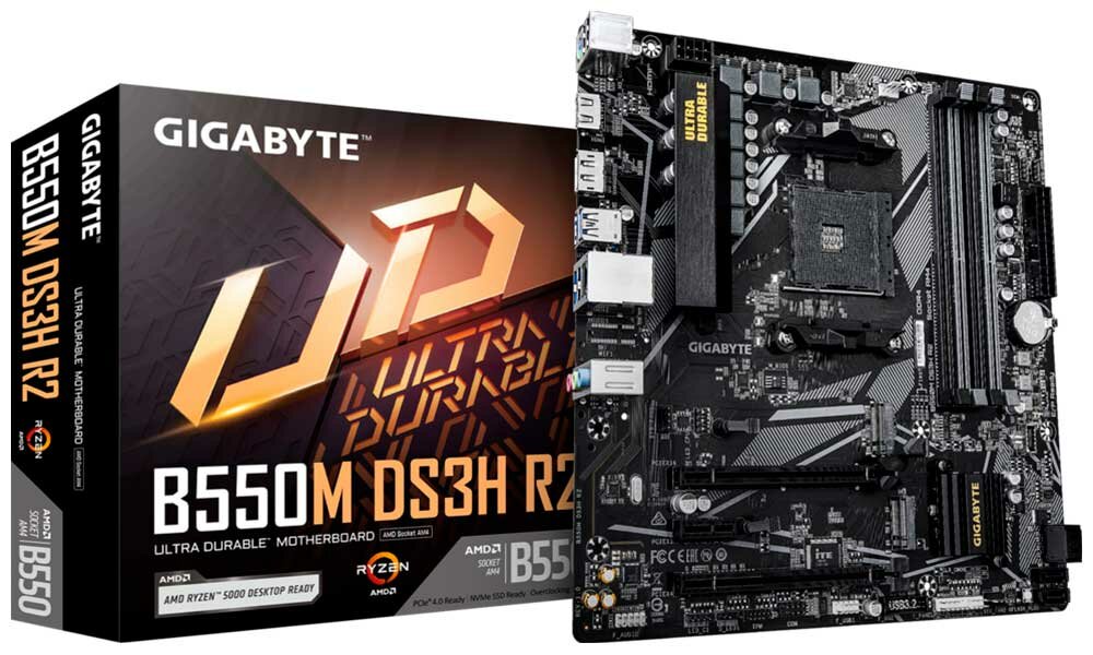 Материнская плата Gigabyte B550M DS3H R2 (AM4, mATX)
