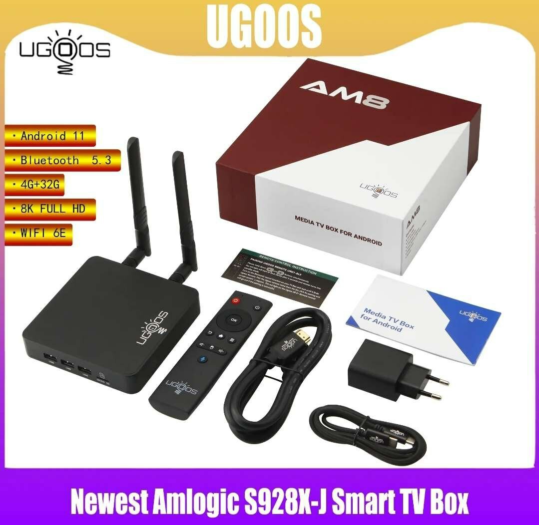 Смарт ТВ-бокс Ugoos AM8 4/32GB , Android, Wi-Fi 6, поддержка Dolby Vision