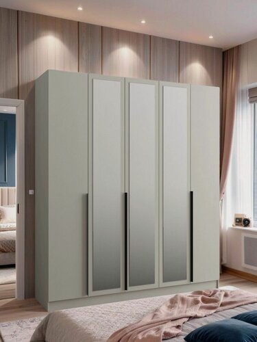 Изображение товара Шкаф распашной для одежды Мадрид 200 см с зеркалами кашемир; 200*220*52