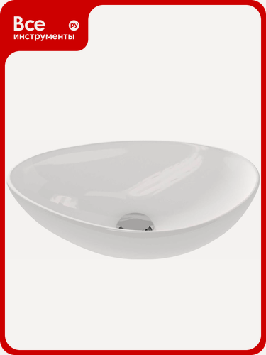 Изображение товара Раковина Cersanit MODUO 55, асимметричная форма, накладной монтаж, белый санфарфор, современный стиль