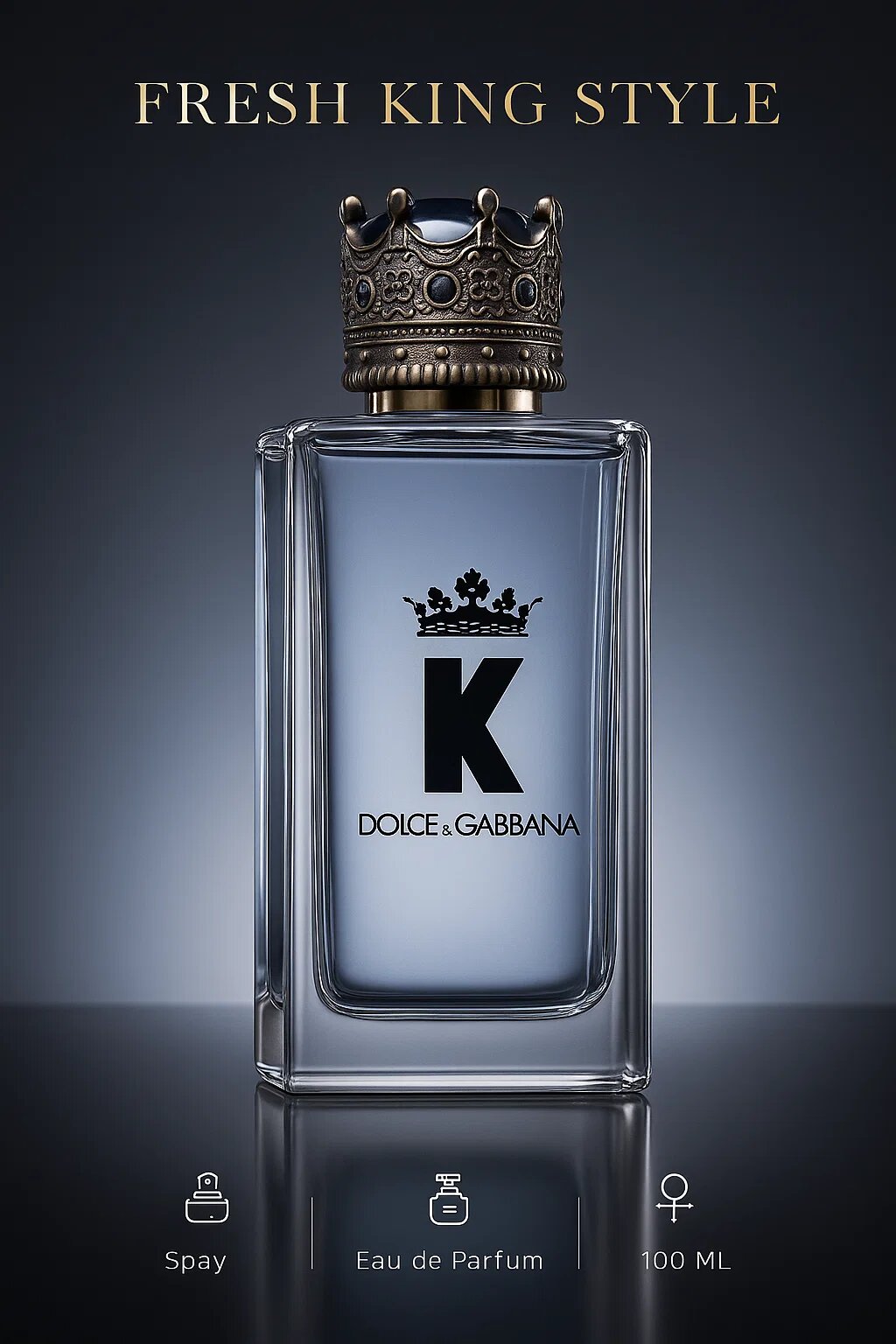 Мужская парфюмированная вода K Dolce & Gabbana Fresh King Style, 100 мл, произведено в Турции