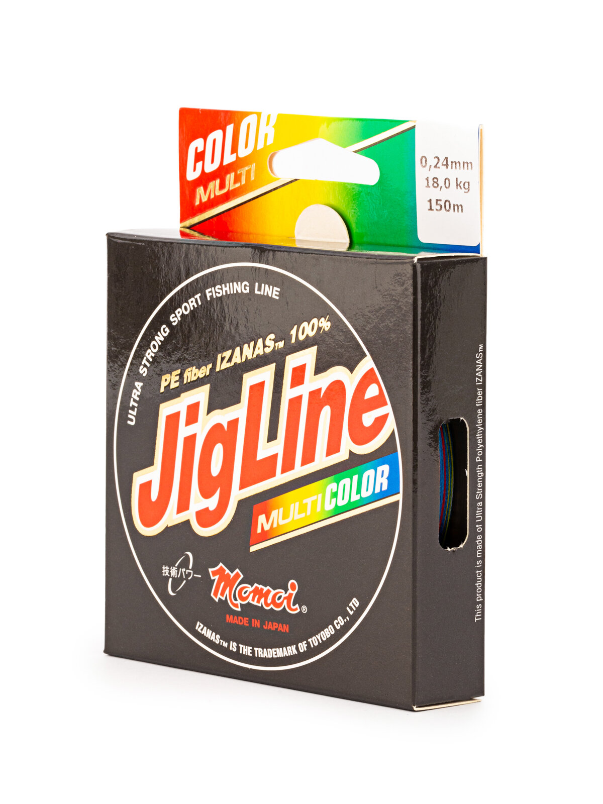 Плетеный шнур Jigline Multicolor, толщина 0,27 мм, тест 22 кг, длина 100 м, разноцветный — фото 1