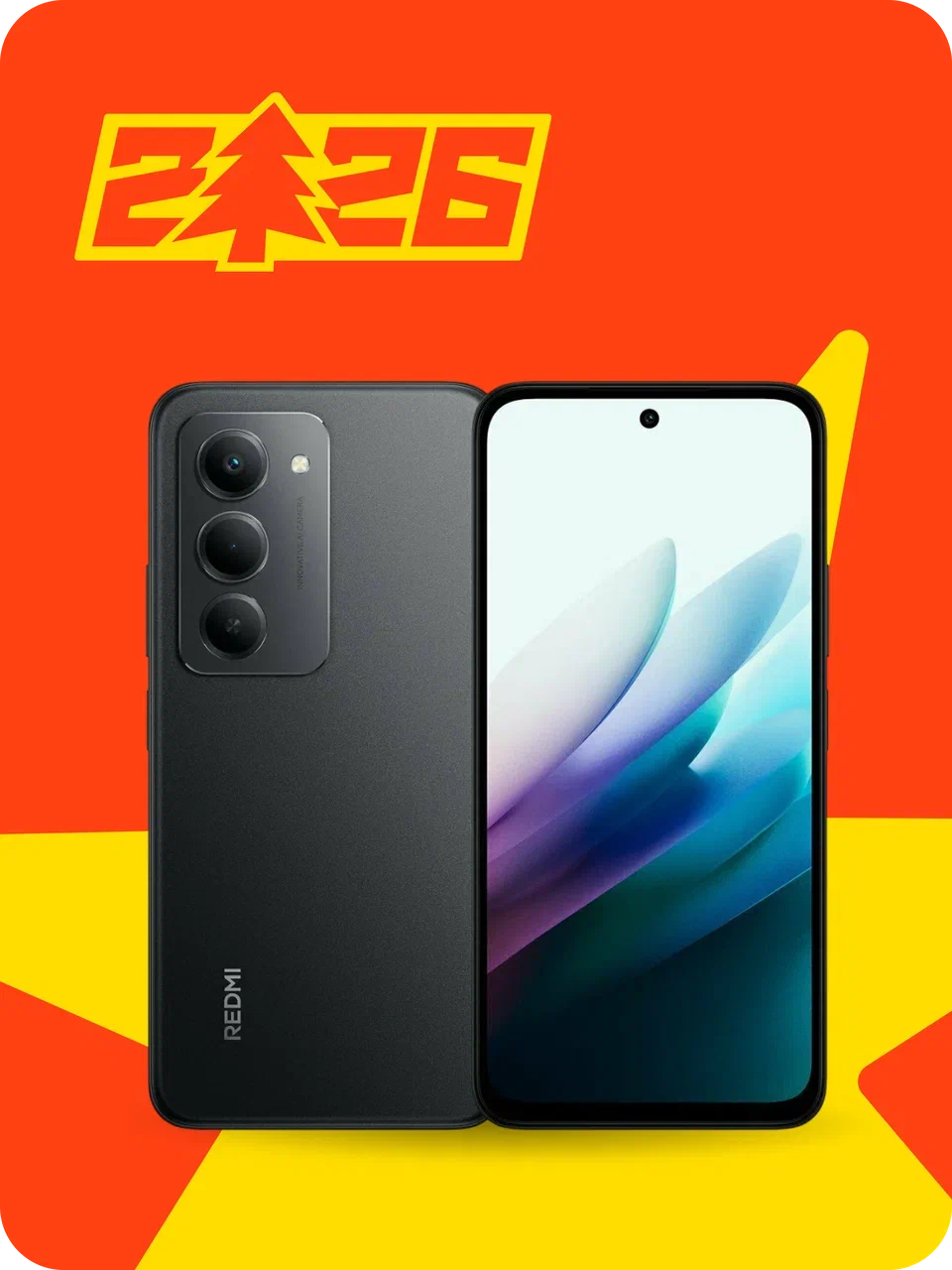 Смартфон Xiaomi Redmi 15, 6.9" IPS, 50 Мп, 7000 мАч, зарядка 33 Вт, 6/128GB, Midnight Black