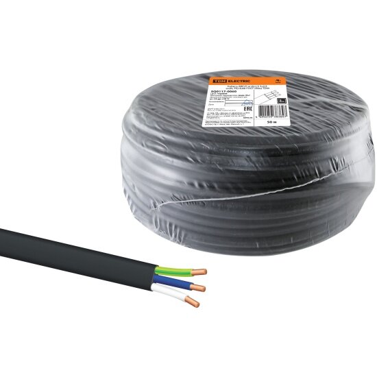 Кабель Tdm Electric ВВГ-П нг(А)-LS 3х25 ок(N PE)-066 ГОСТ (50м) SQ0117-0060