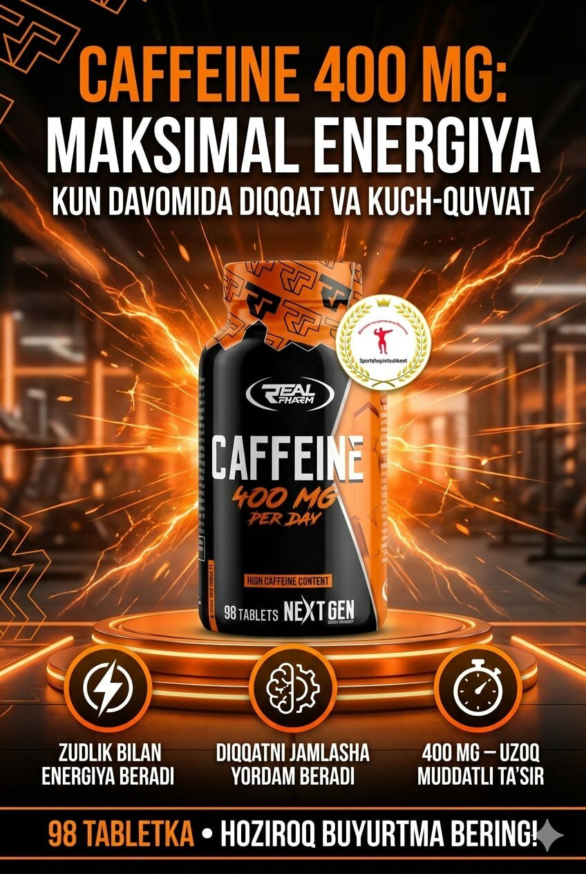 Таблетки Real Pharm "Caffeine", для суставов и связок, витамин D3, K2, 90 шт.