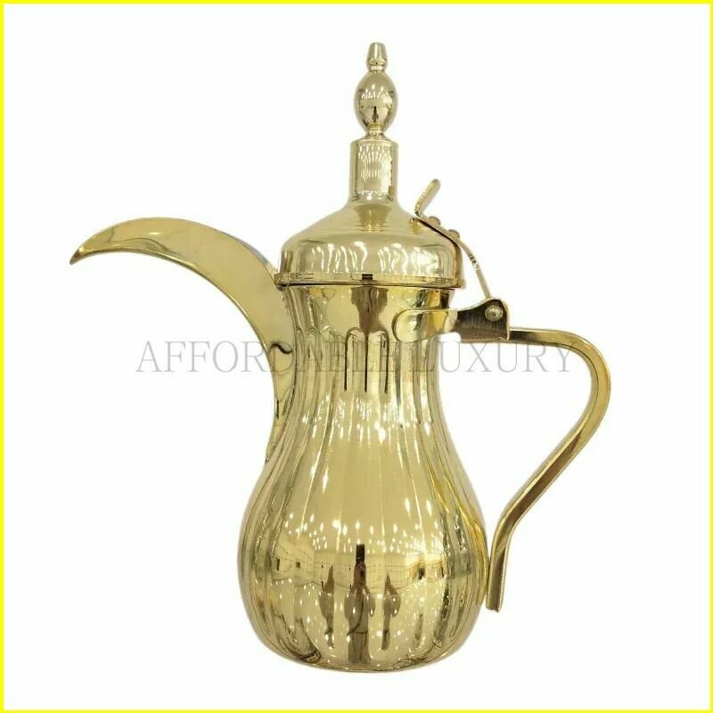 Дallah золотой, с изогнутым горлышком и крышкой, для кофе, для дома, чайник