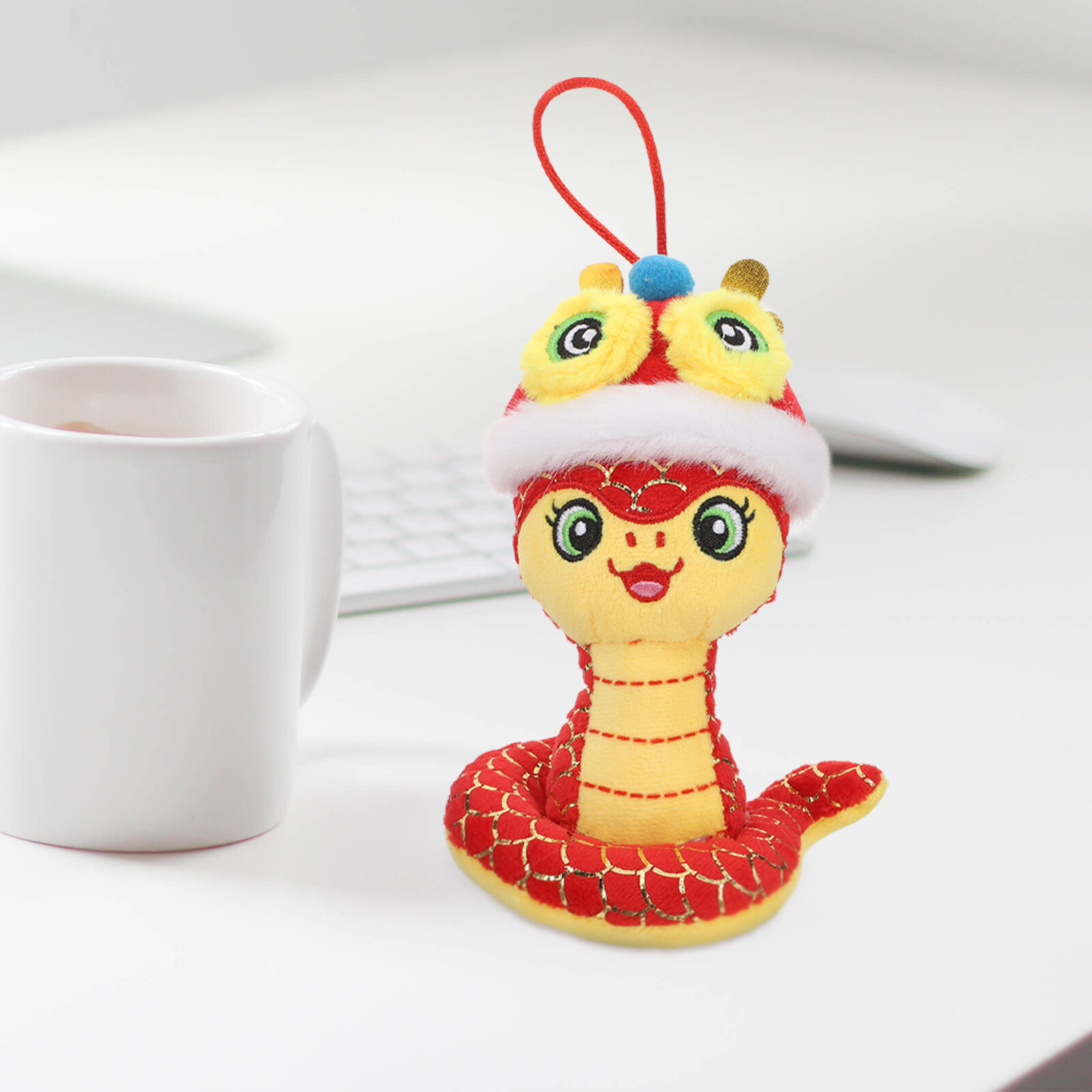 Игрушка Змея Китайского Нового Года Плюшевая Змея Декор 14x10x7 3Cm красный цвет