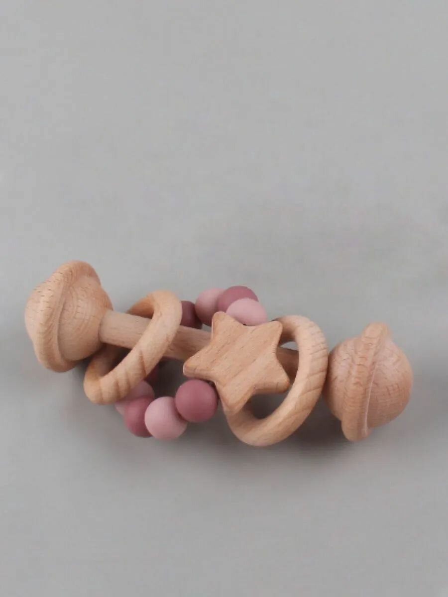 Прорезыватель для зубов погремушка деревянная