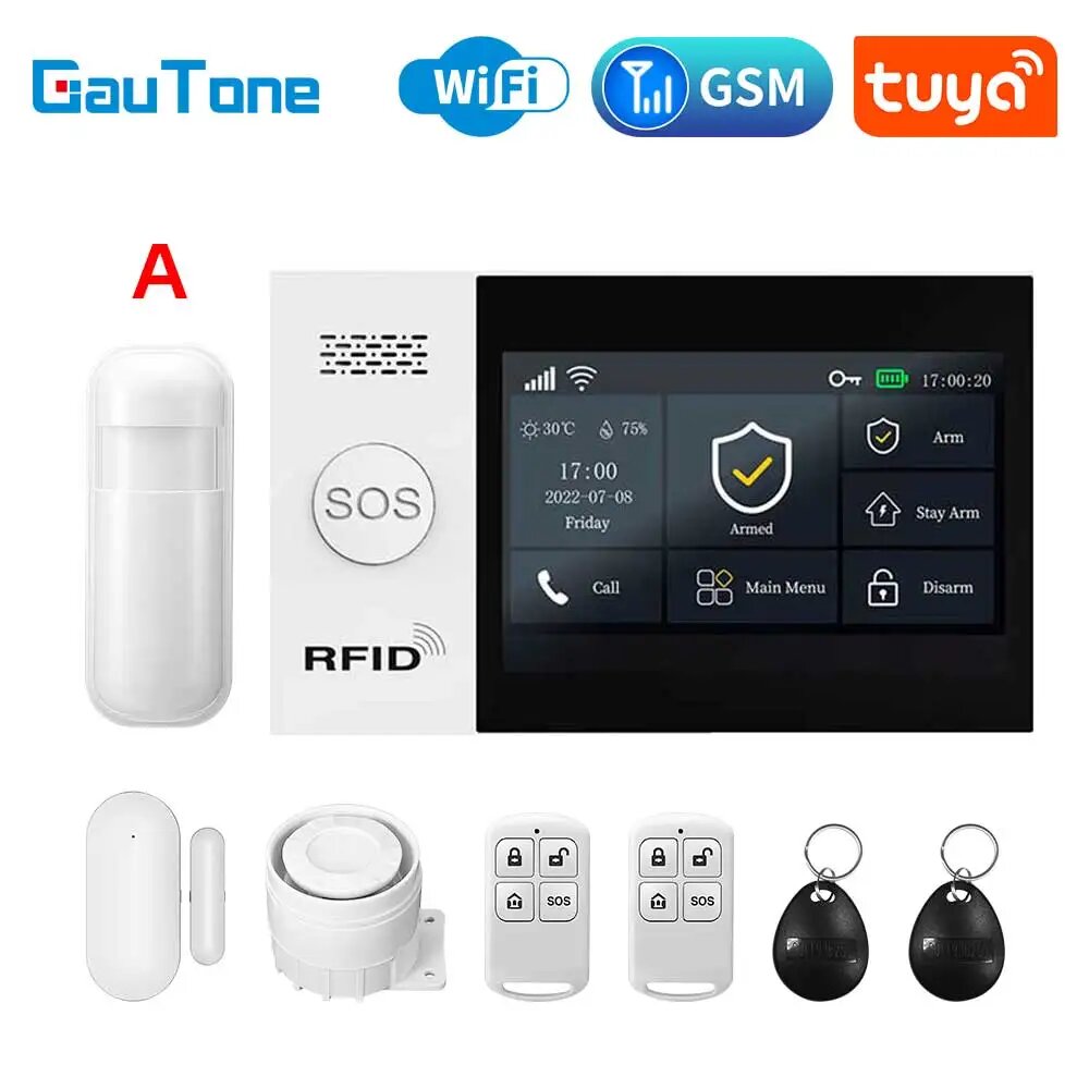 Сигнализация GauTone PG107 4,3 дюйма Wi-Fi GSM, A-107, вилка ЕС