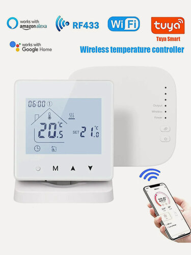 Изображение товара Беспроводной термостат, батарейный термостат газового котла, R9-WIFI, программируемый, с приемником